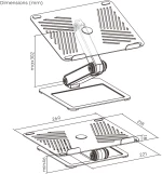 BRATECK μεταλλική βάση για laptop LPS09-02, 11~17", foldable, γκρι