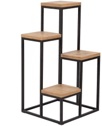 Ανθοστήλη Jason 835PUQ6297 34x67cm Pine-Black Hanah Home Μοριοσανίδα, Μέταλλο
