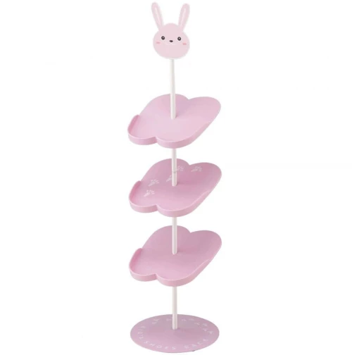 Παπουτσοθήκη Παιδική Bunny YMZK7962 18x18x67cm Pink-White Ατσάλι,Πολυπροπυλένιο