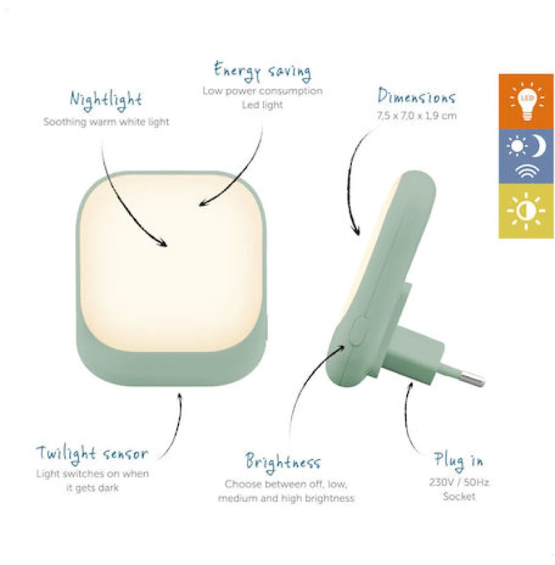 ZAZU Socket Light Φωτάκι Πρίζας Led με Αισθητήρα Νυκτός Ροζ ZA-SOCKET-03