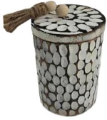 LIBERTA AMAR ΚΟΥΤΙ ΑΠΟΘΗΚΕΥΣΗΣ 11x11x16cm ΞΥΛΟ ΚΑΦΕ ΛΕΥΚΟ