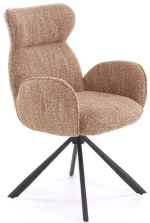 Πολυθρόνα Marine 162877059 63x64x93cm Light Brown-Black Ατσάλι,Ύφασμα