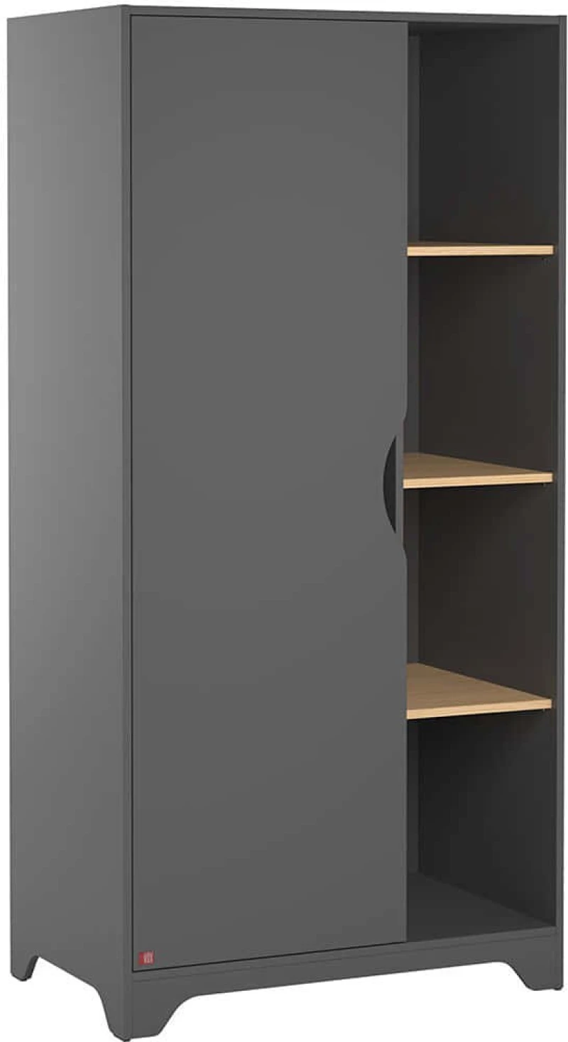 Ντουλάπα Μονόφυλλη Leaf 161440649 88,5x52x189,5cm Natural-Anthracite Μονόφυλλη