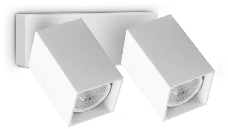 Φωτιστικό Τοίχου Dynamite Square 371221 GU10 2x28W 16,5x14,1cm White Ideal Lux