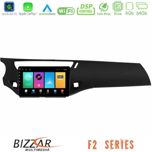 Bizzar F2 Series 8Core Android16 4+64GB  Citroen C3 2009-2016 Navigation Multimedia Tablet 9"    (Μαύρο γυαλιστερό)