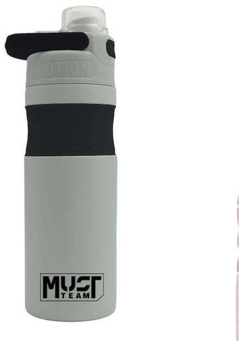 Παγούρι Θερμός Ανοξείδωτο Must Team 500ml Μαύρο/Άσπρο