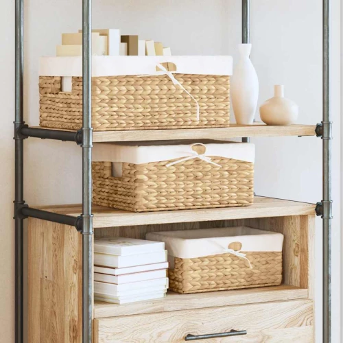 vidaXL Καλάθια Αποθήκευσης 3 pcs Φυσικό Υάκινθος νερού