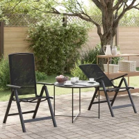 vidaXL Ανακλινόμενες καρέκλες κήπου 2 pcs Μαύρο 58 x 71 x 112 εκ.