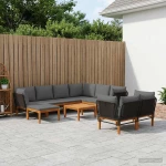 vidaXL 10 pcs Στερεό Acacia Ξύλο & Σχοινί Φυσικό