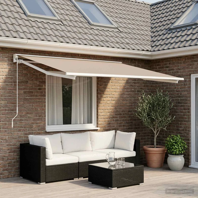 vidaXL Ύφασμα αντικατάστασης τέντας Μπεζ 400 x 200 cm Πολυεστέρας