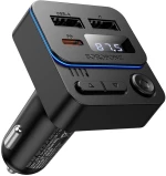 Borofone BC60 Hero FM Transmitter Αυτοκινήτου Bluetooth με 2x USB, USB-C PD 20W & MP3 Player Μαύρο