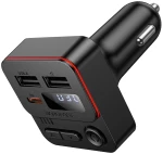 Borofone BC60 Hero FM Transmitter Αυτοκινήτου Bluetooth με 2x USB, USB-C PD 20W & MP3 Player Μαύρο