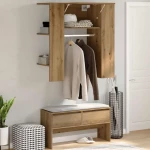 Ντουλάπι διαδρόμου Δρυς τεχνίτης 97,5x37x99 cm Ξύλο μηχανής |857038