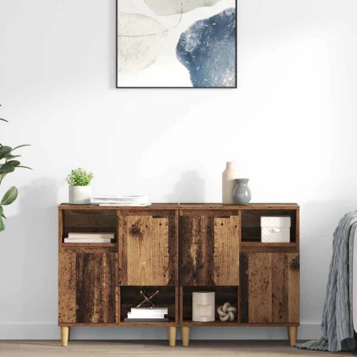 Παραδοσιακά Πλευρικά Έπιπλα 2 pcs Παλιό Ξύλο 60 x 35 x 70 cm |3415555