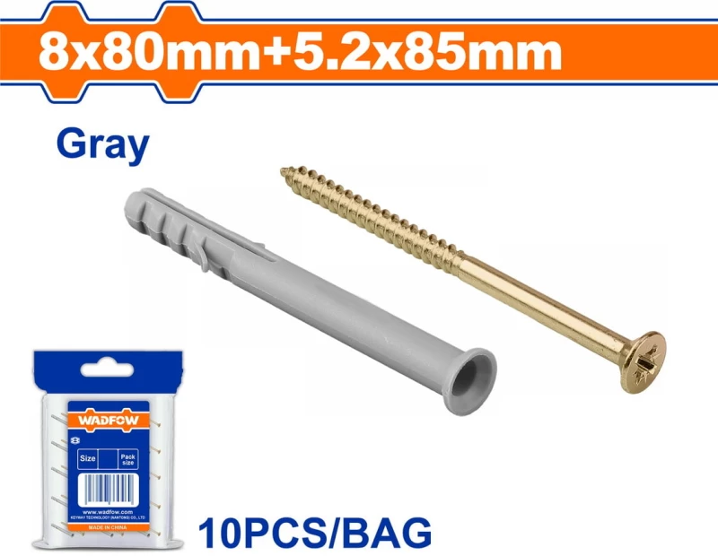 Wadfow WXTP922 Βισμα Πλαστικο Χτυπητο Βιδα 8χ80mm 5.2x85mm 10τμχ.