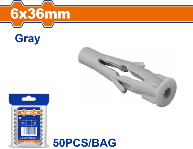 Wadfow WXTE911 Βισμα Πλαστικο Pe Universal 6χ36mm 50τμχ.