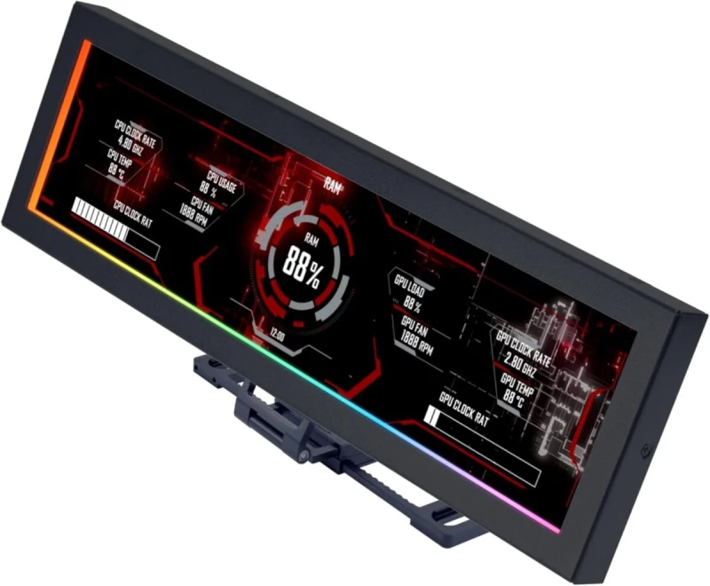 Lian Li 8.8" Universal Screen Black - For Any PC - ARGB Frame - Display Panel - LCD Mini Monitor