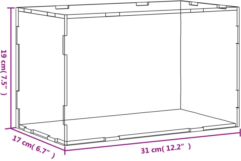 vidaXL Κουτί Βιτρίνας Διαφανές Ακρυλικό 31x17x19 εκ.