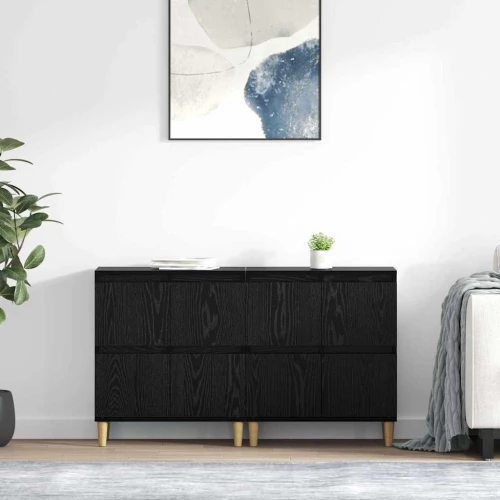 Παραδοσιακά Πλευρικά Έπιπλα 2 pcs Μαύρη Οξυά 60 x 35 x 70 cm |3415604
