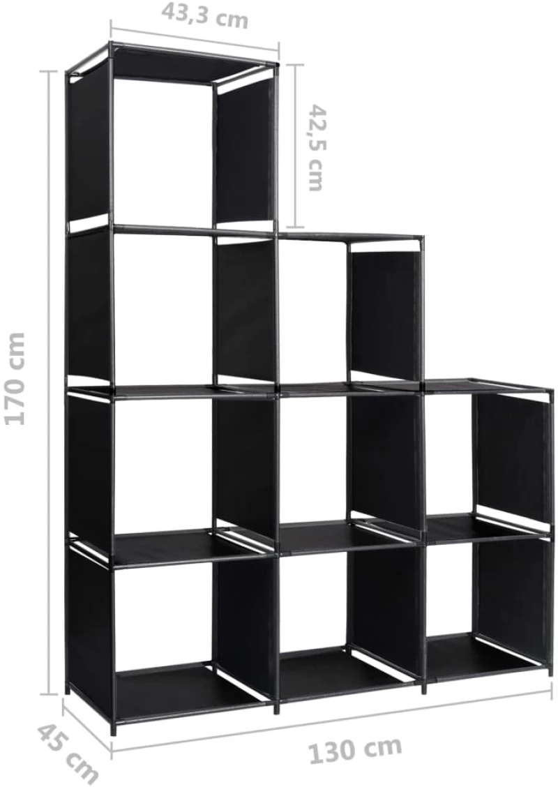 vidaXL Ραφιέρα Σκάλα Προβολής 130 x 45 x 170 εκ. Υφασμάτινη