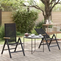 Ανακλινόμενες καρέκλες κήπου 2 pcs Μαύρο 58 x 73 x 111,5 εκ. |42030041
