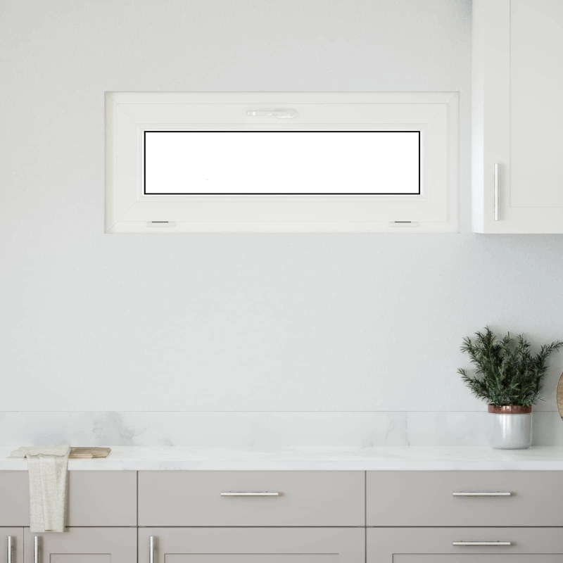 Παράθυρο Κάτω Στρώματος RISOR 100 x 40 cm PVC και Γυαλί Λευκό |42052411