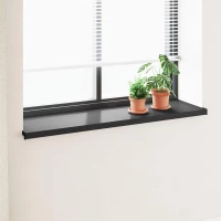 Σαβανωτό Παραθύρου Μαύρο με ξύλινη υφή 140 x 40 x 4,5 εκ PVC |42046872