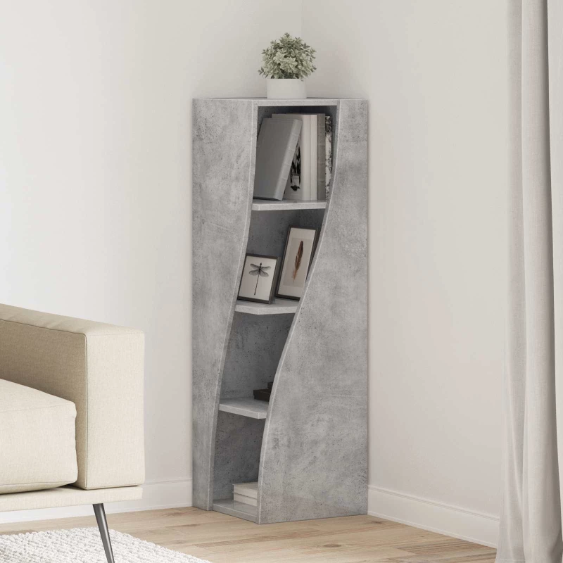 Γωνιακό Ντουλάπι Σκυρόδεμα Γκρι 32x32x102εκ Επεξεργασμένο ξύλο |889858