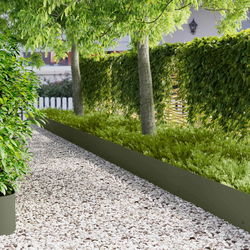 Περίγραμμα γκαζόν 20 pcs 103 x 30 εκατοστά Ατσάλι Λαδί |8008511