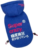 Αδιάβροχο Αντιανεμικό Μπουφάν Σκύλου Super Crazy Large 33cm Μπλε