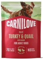 Carnilove Dog Pouch Pate Turkey & Quail with Carrot 300gr