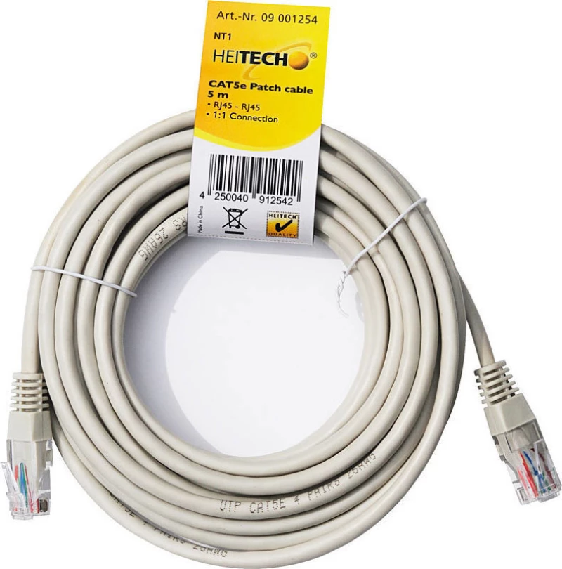 Heitech U/UTP Cat.5 Cable 5m Γκρί (09001254)