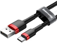 Baseus Cafule Braided USB 2.0 Cable USB-C male - USB-A male Μαύρο 1m (CATKLF-B91)