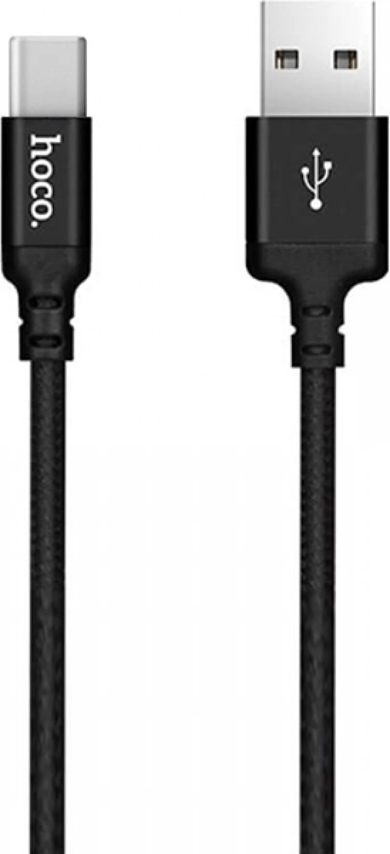 Hoco Braided USB 2.0 Cable USB-C male - USB-A male Μαύρο 1m (X14)