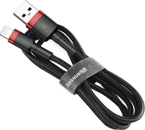 Baseus Cafule Braided USB to Lightning Cable Black/Red 1m (CALKLF-B19)