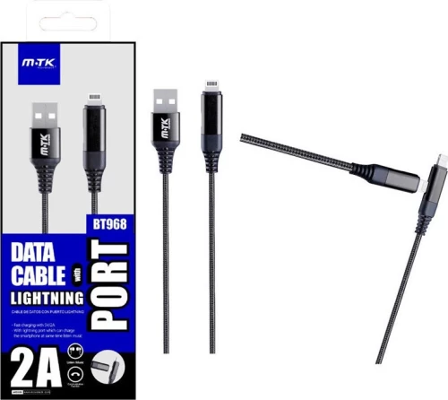 Moveteck Braided USB to Lightning Cable Μαύρο 0.95m (BT968)