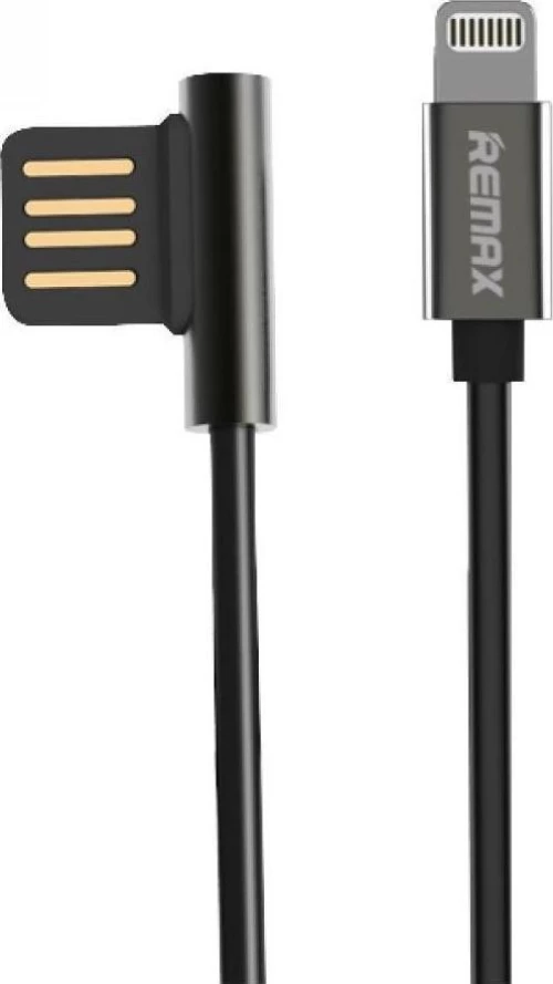 Remax Angle (90°) / Regular USB to Lightning Cable Μαύρο 1m (Emperor)