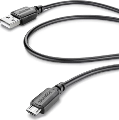 Cellular Line Regular USB 2.0 to micro USB Cable Μαύρο 1m (USBDATACABMICROUSB)