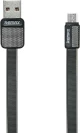 Remax Flat USB 2.0 to micro USB Cable Μαύρο 1m (Platinum)