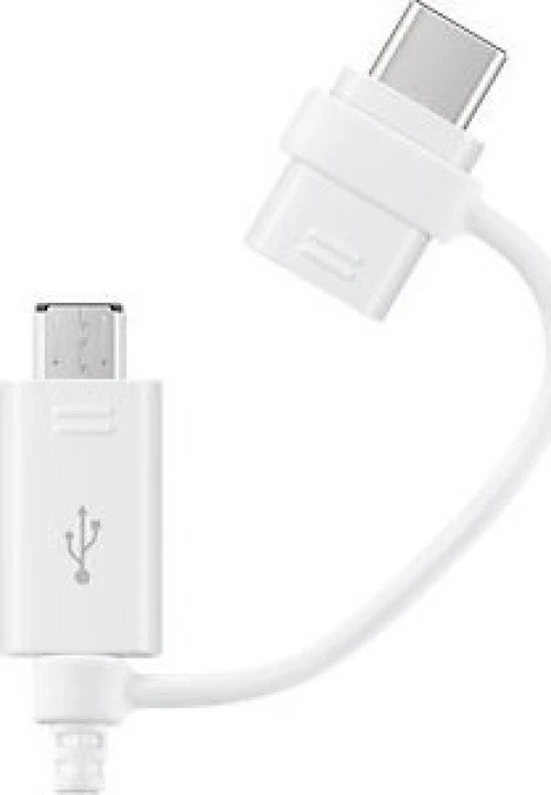 Samsung Regular USB to micro USB/USB Type C Cable Λευκό 1.5m (EP-DG930DWEG)