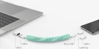Vonmählen Spiral USB to Lightning / Type-C / micro USB Cable Πράσινο 0.5m (R011P0014)
