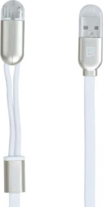 Remax Flat USB to Lightning / micro USB Cable Λευκό 1m (Binary)
