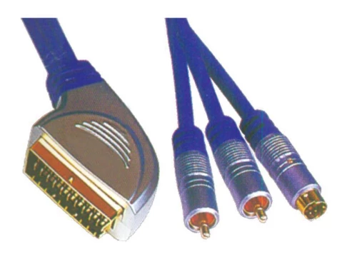 X-treme AV Cable Scart male - 2x RCA male/S-Video 1.5m (CR-638/1.5M)