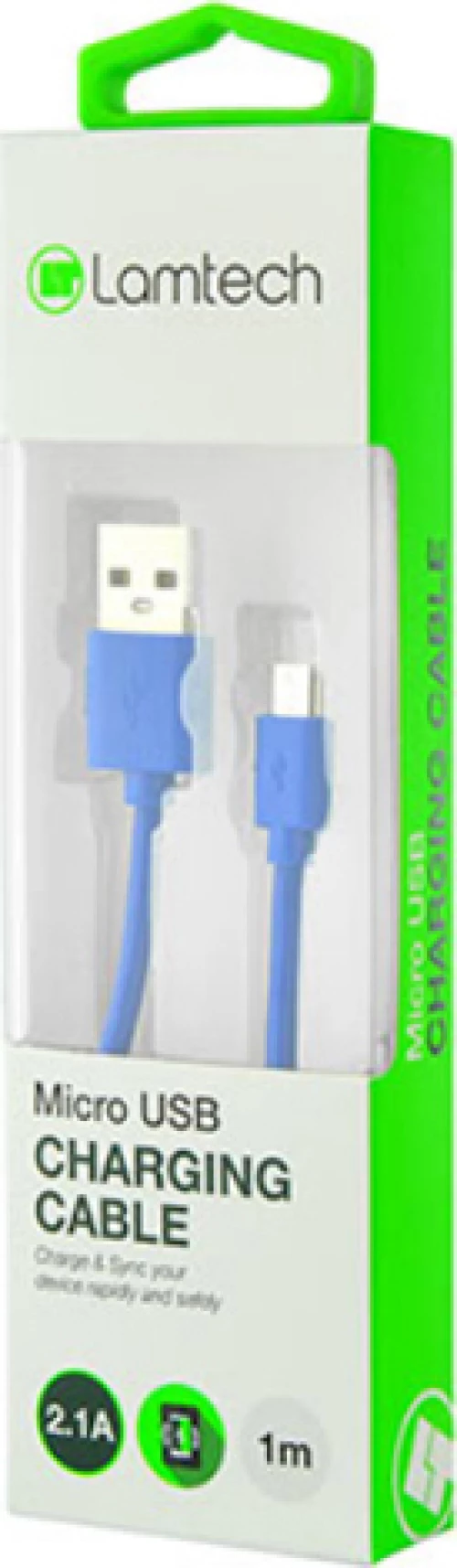 Lamtech Regular USB 2.0 to micro USB Cable Μπλε 1m (LAM445172)