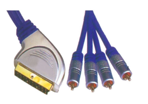 X-treme AV Cable Scart male - 4x RCA male 1.5m (CR-634/1.5M)
