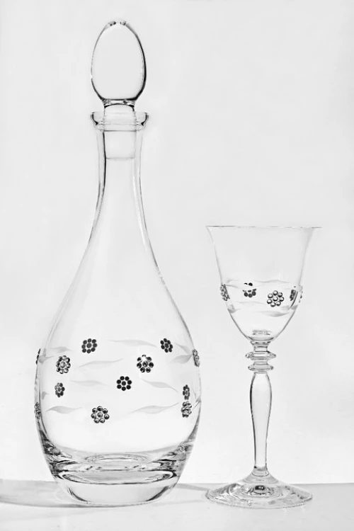 Καράφα και ποτήρι κρυστάλλινο με πέτρες swarovski K-PK2007