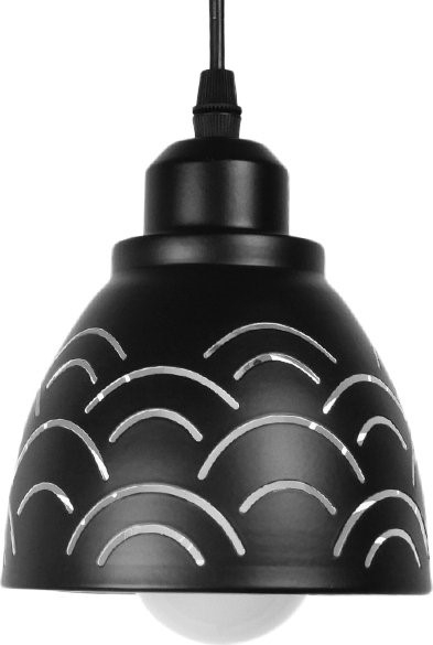 GloboStar Cloud Κρεμαστό Φωτιστικό Μοντέρνο Μονόφωτο Καμπάνα Μαύρο