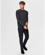 Selected Πλεκτό Knitted Crew Neck - 16074682 ΑΝΘΡΑΚΙ
