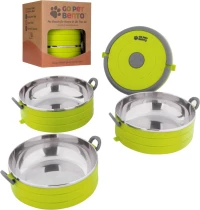 Travel Pet Bento Σετ Μπολ Αποθήκευσης 3 x 450ml Λαχανί
