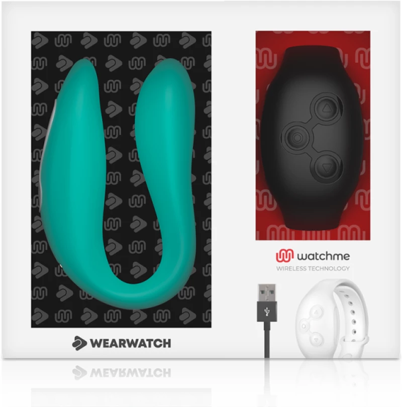 WEARWATCH DUAL PLEASURE WIRELESS TECHNOLOGY WATCHME AQUAMARINE/JET BLACK
